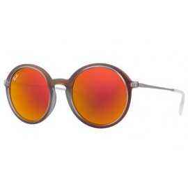Ray Ban RB4222 Round sunglasses – Red; Gunmetal Frame / Red Mirror Lens