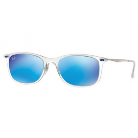 Ray Ban RB4225 New Wayfarer Light Ray sunglasses – Transparent; Gunmetal Frame / Blue Mirror Lens