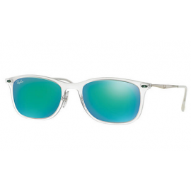 Ray Ban RB4225 New Wayfarer Light Ray sunglasses – Transparent; Gunmetal Frame / Green Mirror Lens