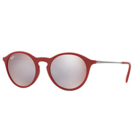 Ray Ban RB4243 Round sunglasses – Bordeaux; Gunmetal Frame / Pink/Silver Mirror Lens