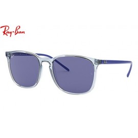 Ray Ban RB4387 Highstreet Sunglasses – Light Blue Frame / Dark Violet Classic Lens