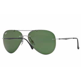 Ray Ban RB8055 Aviator Light Ray sunglasses – Gunmetal Frame / Green Classic Lens