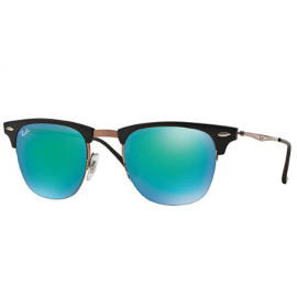 Ray Ban RB8056 Clubmaster Light Ray sunglasses – Black; Brown Frame / Green Mirror Lens