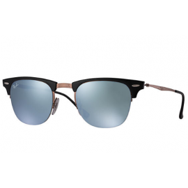 Ray Ban RB8056 Clubmaster Light Ray sunglasses – Black; Brown Frame / Silver Mirror Lens
