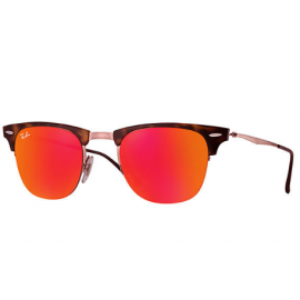 Ray Ban RB8056 Clubmaster Light Ray sunglasses – Tortoise; Brown Frame / Red Mirror Lens