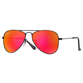Ray Ban RB9506s Aviator Junior sunglasses – Black Frame / Red Mirror Lens