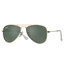 Ray Ban RB9506s Aviator Junior sunglasses – Gold Frame / Green Classic Lens
