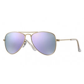 Ray Ban RB9506s Aviator Junior sunglasses – Gold Frame / Lilac Mirror Lens