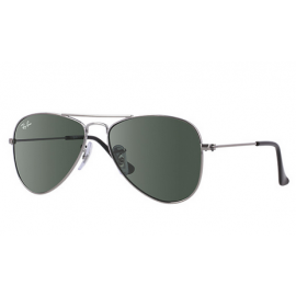 Ray Ban RB9506s Aviator Junior sunglasses – Gunmetal Frame / Green Classic Lens