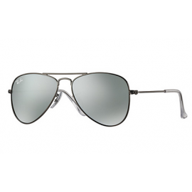 Ray Ban RB9506s Aviator Junior sunglasses – Gunmetal Frame / Silver Mirror Lens