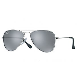 Ray Ban RB9506s Aviator Junior sunglasses – Silver Frame / Grey Mirror Lens