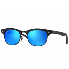 Ray Ban RJ9050S Clubmaster Junior sunglasses – Black Frame / Blue Mirror Lens