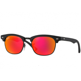 Ray Ban RJ9050S Clubmaster Junior sunglasses – Black Frame / Red Mirror Lens