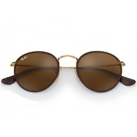 Ray Ban Round Craft RB3475Q sunglasses – Brown; Gold Frame / Brown Classic B-15 Lens
