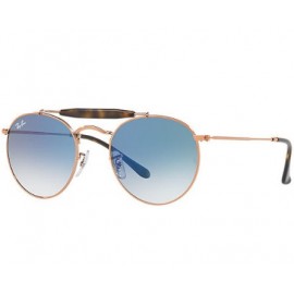 Ray Ban Round Rb3747 sunglasses – Bronze-Copper Frame / Light Blue Gradient Lens