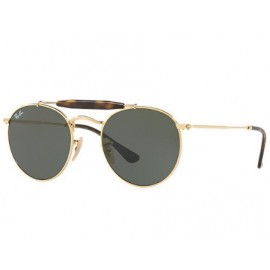 Ray Ban Round RB3747 sunglasses – Gold Frame / Green Classic G-15 Lens