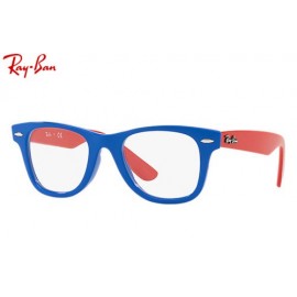 Ray Ban Wayfarer Junior Optics RB9066 eyeglasses – Blue; Red Frame / Clear Lens