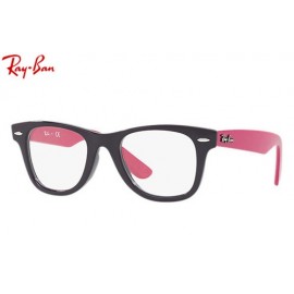 Ray Ban Wayfarer Junior Optics RB9066 eyeglasses – Violet; Purple-Reddish Frame / Clear Lens