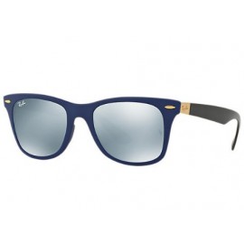 Ray Ban Wayfarer Liteforce RB4195 sunglasses – Blue; Black Frame / Silver Mirror Lens