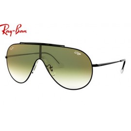 Ray Ban Wings RB3597 Eyeglasses – Black Frame / Green Gradient Mirror Lens