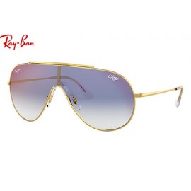 Ray Ban Wings RB3597 Eyeglasses – Gold Frame / Blue Gradient Mirror Lens