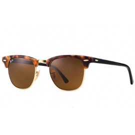 Ray Bans Clubmaster Fleck RB3016 sunglasses – Tortoise, Black Frame / Brown Classic B-15 Lens