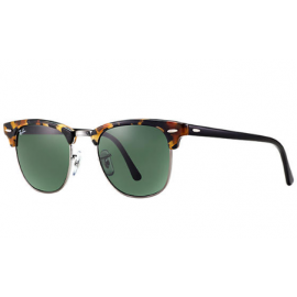 Ray Bans Clubmaster Fleck RB3016 sunglasses – Tortoise, Black Frame / Green Classic G-15 Lens