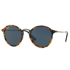 Ray Bans RB2447 Round Fleck sunglasses – Tortoise; Gunmetal Frame / Blue/Gray Classic Lens