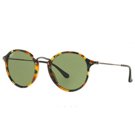 Ray Bans RB2447 Round Fleck sunglasses – Tortoise; Gunmetal Frame / Green Classic Lens