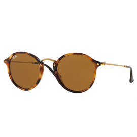 Ray Bans RB2447 Round Fleck sunglasses – Tortoise; Gold Frame / Brown Classic B-15 Lens
