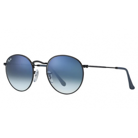 Ray Bans RB3447 Round Metal sunglasses – Black Frame / Light Blue Gradient Lens