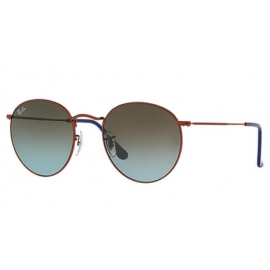 Ray Bans RB3447 Round Metal sunglasses – Bronze-Copper Frame / Blue/Brown GradientLens