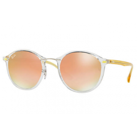 Ray Bans RB4242 Round sunglasses – Transparent; Yellow Frame / Copper Gradient Mirror Lens