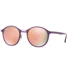 Ray Bans RB4242 Round sunglasses – Violet Frame / Copper Mirror Lens