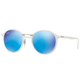 Ray Bans RB4242 Round sunglasses – White Frame / Blue Mirror Lens