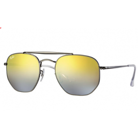 Ray Bans Round RB3648 Marshal sunglasses – Gunmetal Frame / Brown Gradient Mirror Lens