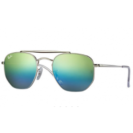 Ray Bans Round RB3648 Marshal sunglasses – silver Frame / Blue Gradient Mirror Lens
